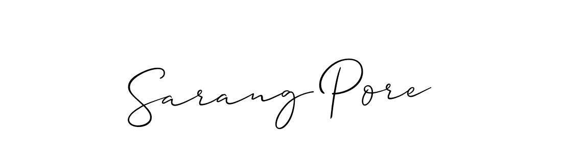 Also we have Sarang Pore name is the best signature style. Create professional handwritten signature collection using Allison_Script autograph style. Sarang Pore signature style 2 images and pictures png