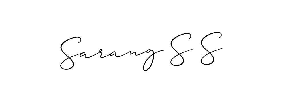 How to Draw Sarang S S signature style? Allison_Script is a latest design signature styles for name Sarang S S. Sarang S S signature style 2 images and pictures png