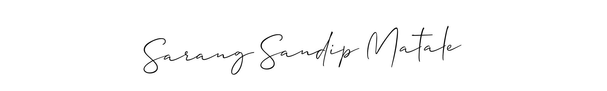 How to make Sarang Sandip Matale signature? Allison_Script is a professional autograph style. Create handwritten signature for Sarang Sandip Matale name. Sarang Sandip Matale signature style 2 images and pictures png