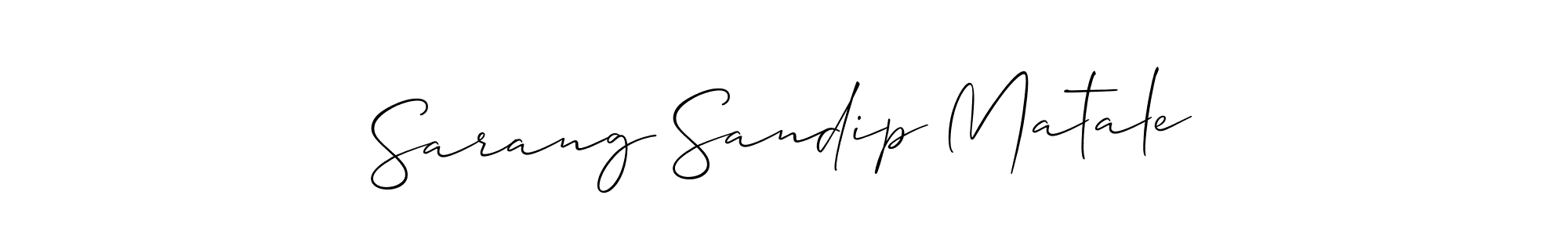 Also we have Sarang Sandip Matale name is the best signature style. Create professional handwritten signature collection using Allison_Script autograph style. Sarang Sandip Matale signature style 2 images and pictures png