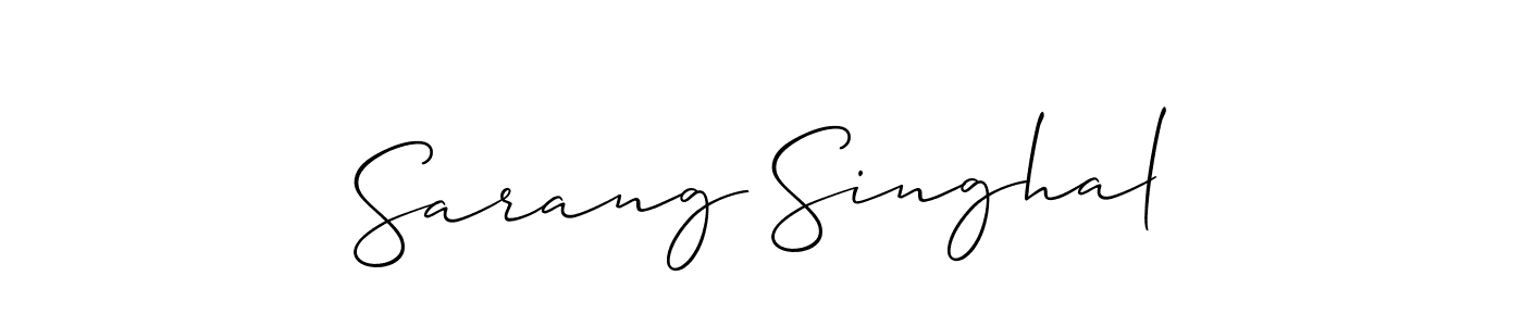 Use a signature maker to create a handwritten signature online. With this signature software, you can design (Allison_Script) your own signature for name Sarang Singhal. Sarang Singhal signature style 2 images and pictures png