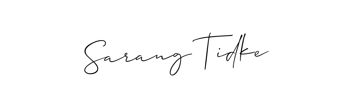 It looks lik you need a new signature style for name Sarang Tidke. Design unique handwritten (Allison_Script) signature with our free signature maker in just a few clicks. Sarang Tidke signature style 2 images and pictures png