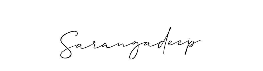 You should practise on your own different ways (Allison_Script) to write your name (Sarangadeep) in signature. don't let someone else do it for you. Sarangadeep signature style 2 images and pictures png