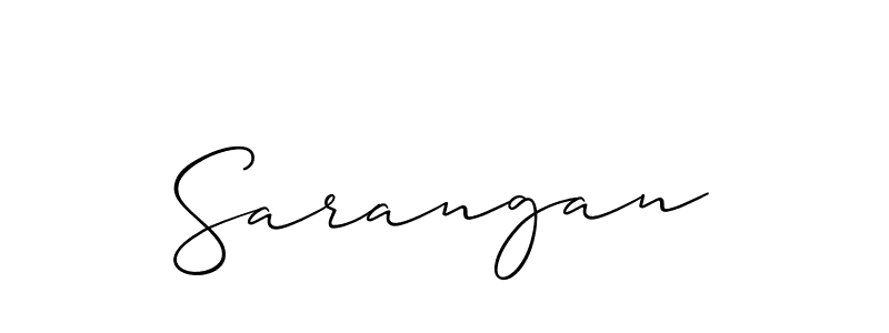 Make a beautiful signature design for name Sarangan. With this signature (Allison_Script) style, you can create a handwritten signature for free. Sarangan signature style 2 images and pictures png