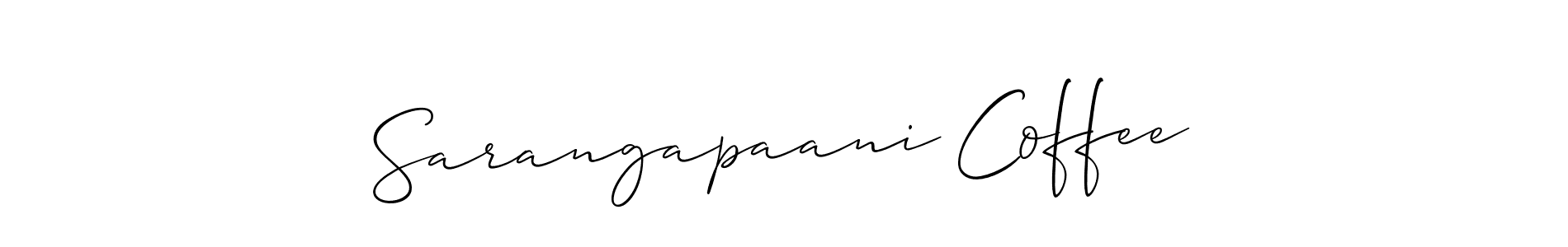 Make a short Sarangapaani Coffee signature style. Manage your documents anywhere anytime using Allison_Script. Create and add eSignatures, submit forms, share and send files easily. Sarangapaani Coffee signature style 2 images and pictures png