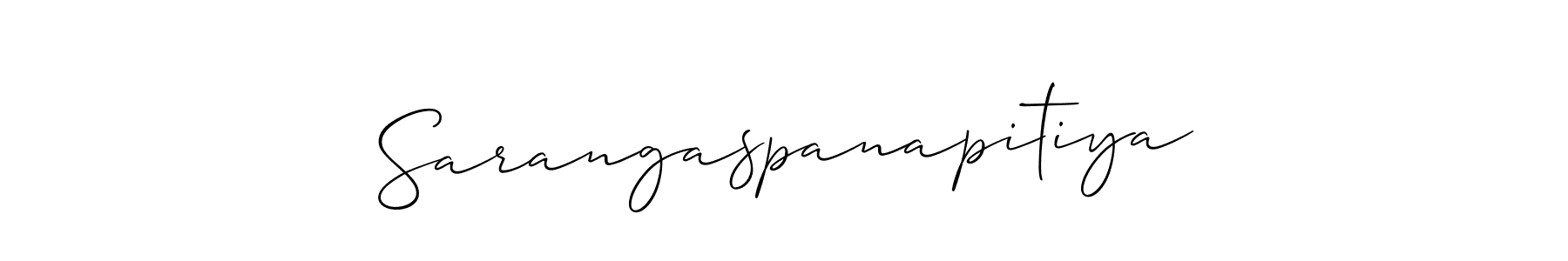 Also we have Sarangaspanapitiya name is the best signature style. Create professional handwritten signature collection using Allison_Script autograph style. Sarangaspanapitiya signature style 2 images and pictures png