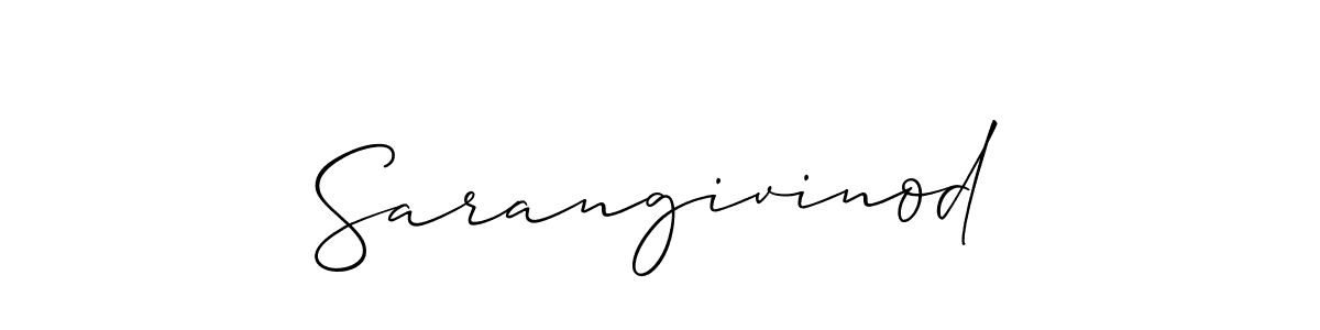 if you are searching for the best signature style for your name Sarangivinod. so please give up your signature search. here we have designed multiple signature styles  using Allison_Script. Sarangivinod signature style 2 images and pictures png