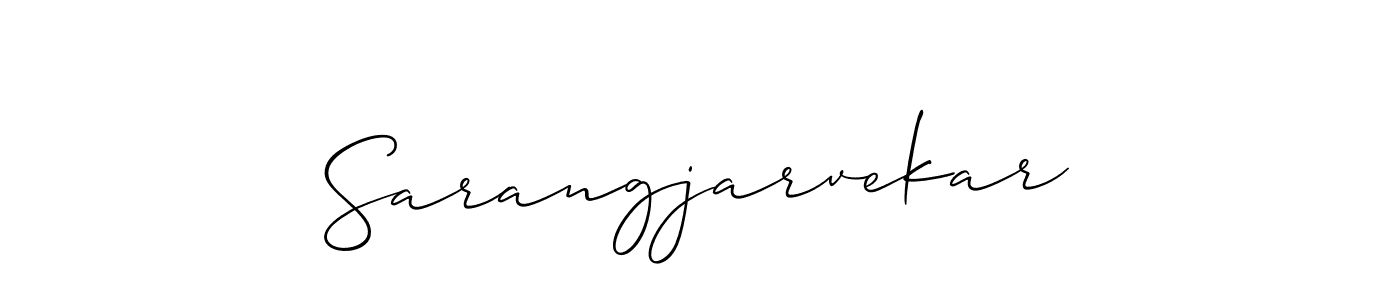 How to make Sarangjarvekar signature? Allison_Script is a professional autograph style. Create handwritten signature for Sarangjarvekar name. Sarangjarvekar signature style 2 images and pictures png