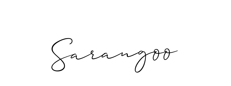 Design your own signature with our free online signature maker. With this signature software, you can create a handwritten (Allison_Script) signature for name Sarangoo. Sarangoo signature style 2 images and pictures png