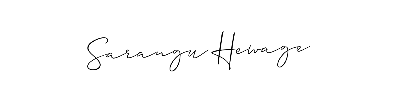 Similarly Allison_Script is the best handwritten signature design. Signature creator online .You can use it as an online autograph creator for name Sarangu Hewage. Sarangu Hewage signature style 2 images and pictures png