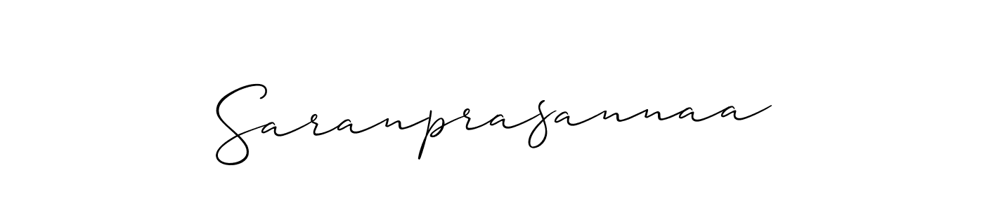 It looks lik you need a new signature style for name Saranprasannaa. Design unique handwritten (Allison_Script) signature with our free signature maker in just a few clicks. Saranprasannaa signature style 2 images and pictures png