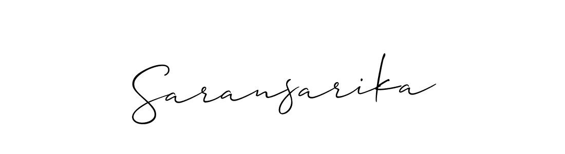 Design your own signature with our free online signature maker. With this signature software, you can create a handwritten (Allison_Script) signature for name Saransarika. Saransarika signature style 2 images and pictures png