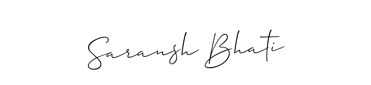 Make a short Saransh Bhati signature style. Manage your documents anywhere anytime using Allison_Script. Create and add eSignatures, submit forms, share and send files easily. Saransh Bhati signature style 2 images and pictures png