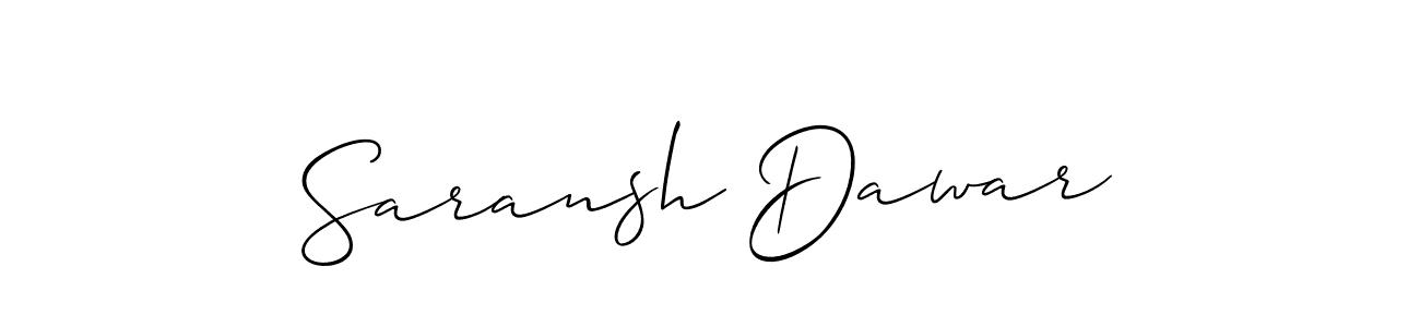 Use a signature maker to create a handwritten signature online. With this signature software, you can design (Allison_Script) your own signature for name Saransh Dawar. Saransh Dawar signature style 2 images and pictures png