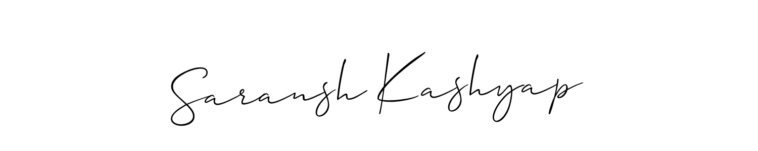 Use a signature maker to create a handwritten signature online. With this signature software, you can design (Allison_Script) your own signature for name Saransh Kashyap. Saransh Kashyap signature style 2 images and pictures png