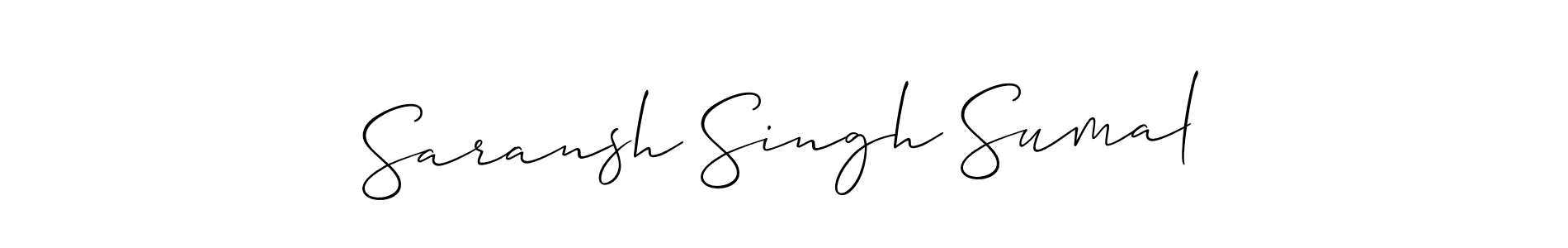 Make a beautiful signature design for name Saransh Singh Sumal. With this signature (Allison_Script) style, you can create a handwritten signature for free. Saransh Singh Sumal signature style 2 images and pictures png