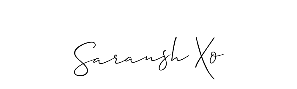 Design your own signature with our free online signature maker. With this signature software, you can create a handwritten (Allison_Script) signature for name Saransh Xo. Saransh Xo signature style 2 images and pictures png