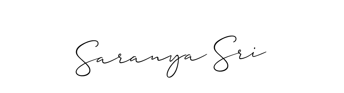 Use a signature maker to create a handwritten signature online. With this signature software, you can design (Allison_Script) your own signature for name Saranya Sri. Saranya Sri signature style 2 images and pictures png