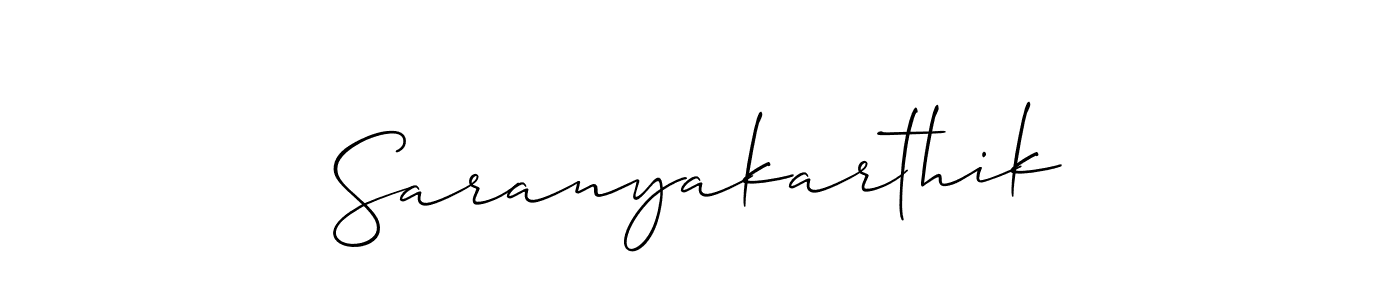 You should practise on your own different ways (Allison_Script) to write your name (Saranyakarthik) in signature. don't let someone else do it for you. Saranyakarthik signature style 2 images and pictures png