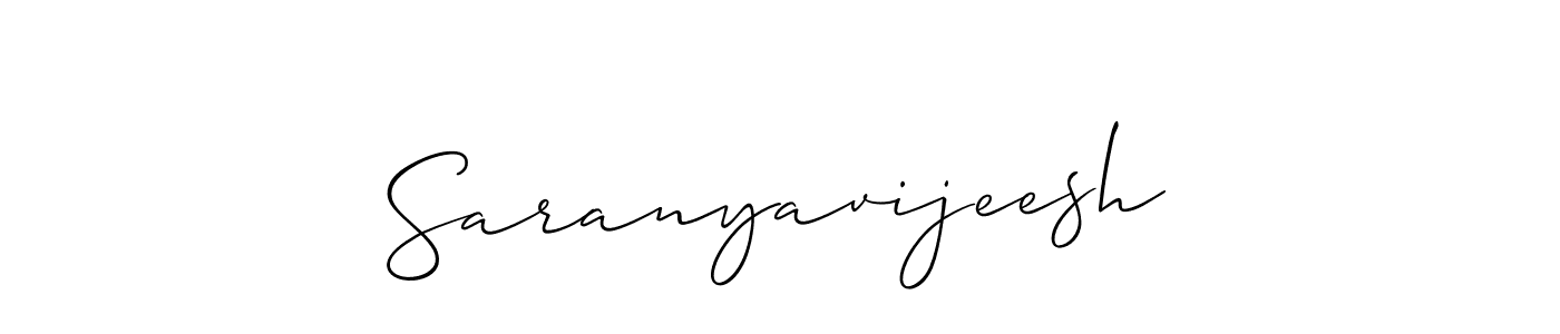 How to make Saranyavijeesh name signature. Use Allison_Script style for creating short signs online. This is the latest handwritten sign. Saranyavijeesh signature style 2 images and pictures png