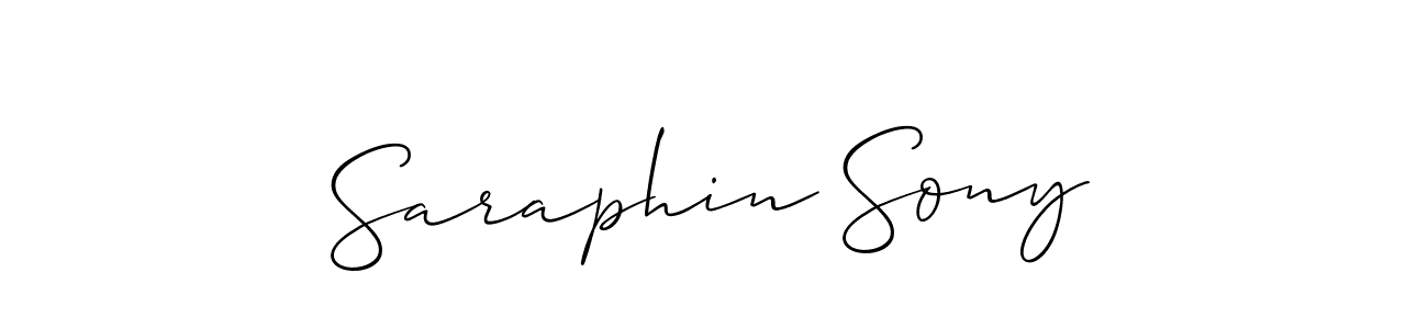 Create a beautiful signature design for name Saraphin Sony. With this signature (Allison_Script) fonts, you can make a handwritten signature for free. Saraphin Sony signature style 2 images and pictures png