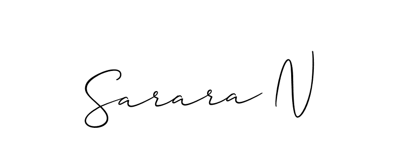 It looks lik you need a new signature style for name Sarara N. Design unique handwritten (Allison_Script) signature with our free signature maker in just a few clicks. Sarara N signature style 2 images and pictures png