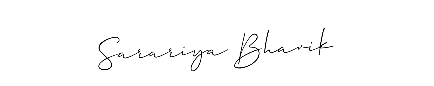 You should practise on your own different ways (Allison_Script) to write your name (Sarariya Bhavik) in signature. don't let someone else do it for you. Sarariya Bhavik signature style 2 images and pictures png