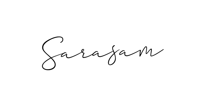 Use a signature maker to create a handwritten signature online. With this signature software, you can design (Allison_Script) your own signature for name Sarasam. Sarasam signature style 2 images and pictures png
