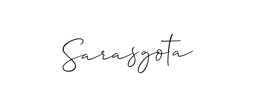 It looks lik you need a new signature style for name Sarasgota. Design unique handwritten (Allison_Script) signature with our free signature maker in just a few clicks. Sarasgota signature style 2 images and pictures png