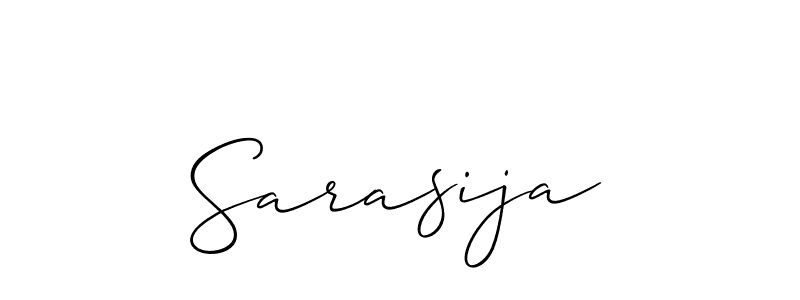 Create a beautiful signature design for name Sarasija. With this signature (Allison_Script) fonts, you can make a handwritten signature for free. Sarasija signature style 2 images and pictures png