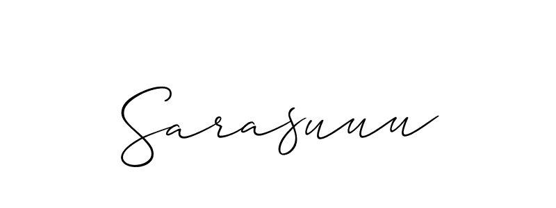 Design your own signature with our free online signature maker. With this signature software, you can create a handwritten (Allison_Script) signature for name Sarasuuu. Sarasuuu signature style 2 images and pictures png