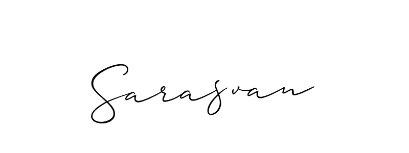Sarasvan stylish signature style. Best Handwritten Sign (Allison_Script) for my name. Handwritten Signature Collection Ideas for my name Sarasvan. Sarasvan signature style 2 images and pictures png