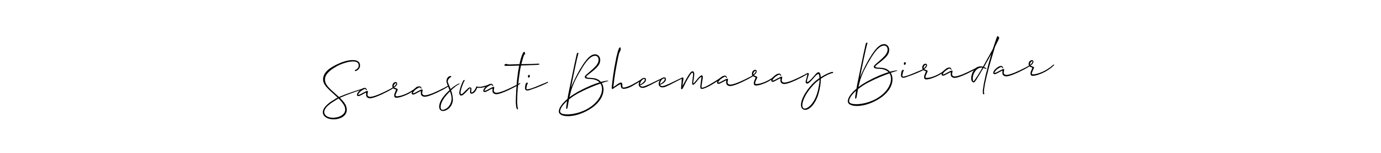 Make a beautiful signature design for name Saraswati Bheemaray Biradar. With this signature (Allison_Script) style, you can create a handwritten signature for free. Saraswati Bheemaray Biradar signature style 2 images and pictures png