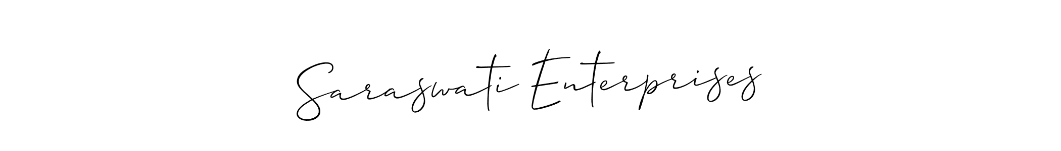 Create a beautiful signature design for name Saraswati Enterprises. With this signature (Allison_Script) fonts, you can make a handwritten signature for free. Saraswati Enterprises signature style 2 images and pictures png