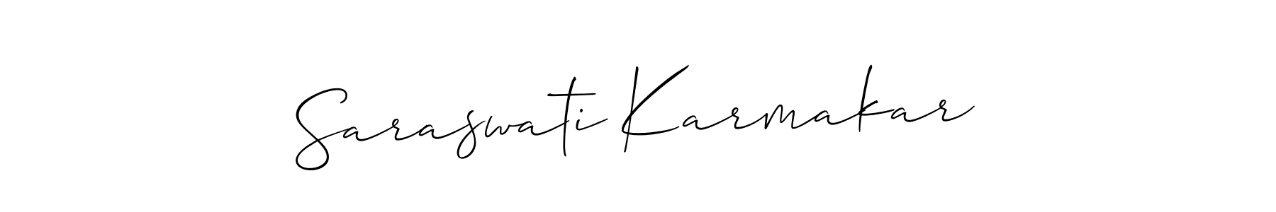 It looks lik you need a new signature style for name Saraswati Karmakar. Design unique handwritten (Allison_Script) signature with our free signature maker in just a few clicks. Saraswati Karmakar signature style 2 images and pictures png