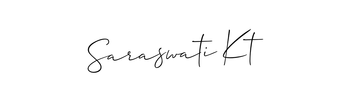 Make a beautiful signature design for name Saraswati Kt. With this signature (Allison_Script) style, you can create a handwritten signature for free. Saraswati Kt signature style 2 images and pictures png