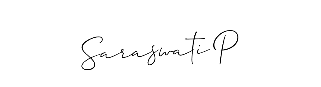 Allison_Script is a professional signature style that is perfect for those who want to add a touch of class to their signature. It is also a great choice for those who want to make their signature more unique. Get Saraswati P name to fancy signature for free. Saraswati P signature style 2 images and pictures png