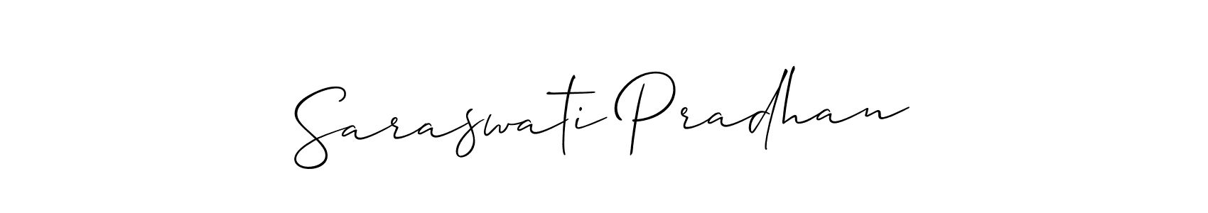 Use a signature maker to create a handwritten signature online. With this signature software, you can design (Allison_Script) your own signature for name Saraswati Pradhan. Saraswati Pradhan signature style 2 images and pictures png