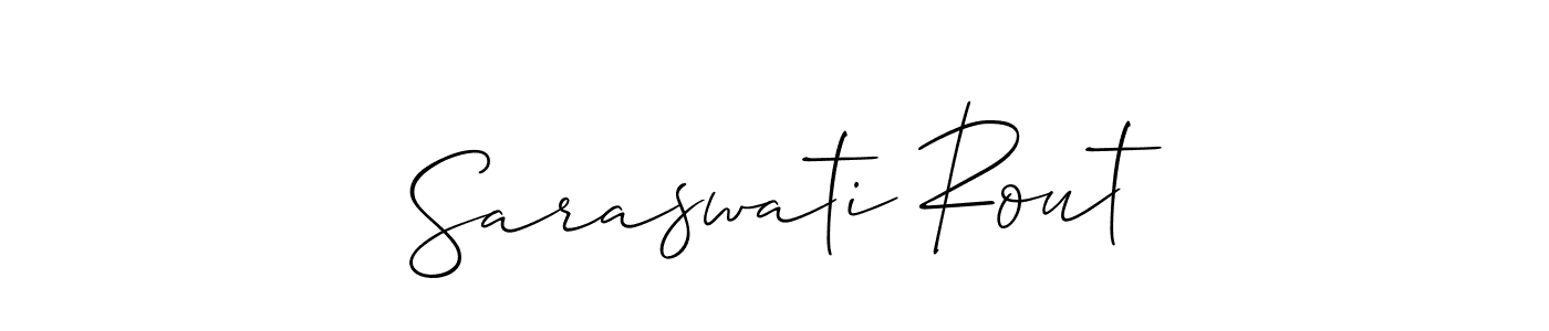 Also You can easily find your signature by using the search form. We will create Saraswati Rout name handwritten signature images for you free of cost using Allison_Script sign style. Saraswati Rout signature style 2 images and pictures png