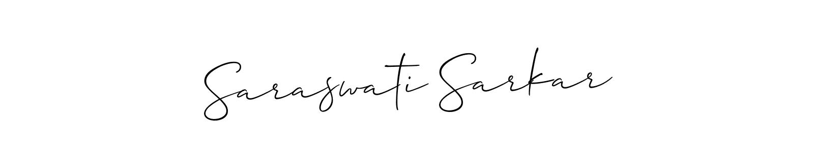 Allison_Script is a professional signature style that is perfect for those who want to add a touch of class to their signature. It is also a great choice for those who want to make their signature more unique. Get Saraswati Sarkar name to fancy signature for free. Saraswati Sarkar signature style 2 images and pictures png