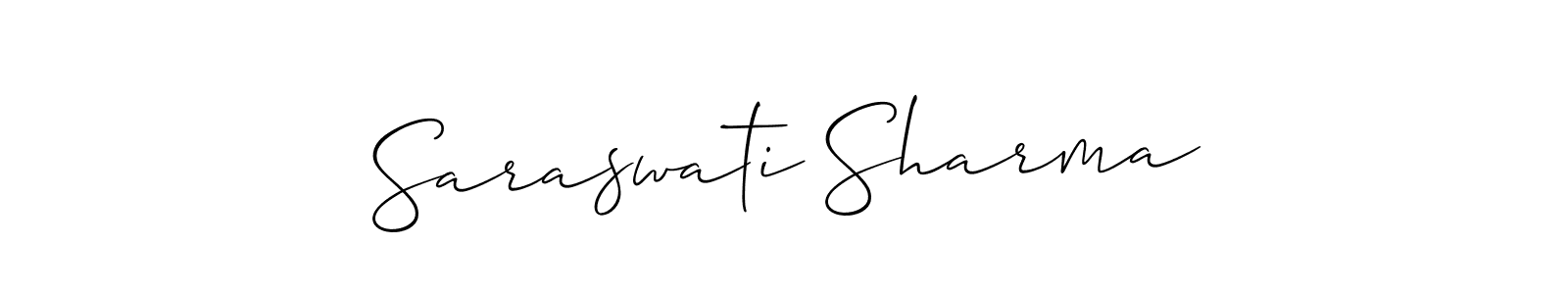 Allison_Script is a professional signature style that is perfect for those who want to add a touch of class to their signature. It is also a great choice for those who want to make their signature more unique. Get Saraswati Sharma name to fancy signature for free. Saraswati Sharma signature style 2 images and pictures png