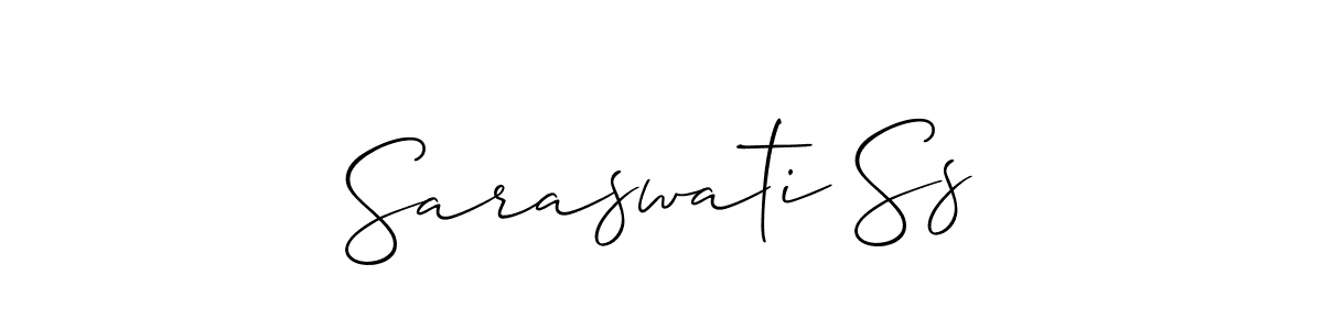 Allison_Script is a professional signature style that is perfect for those who want to add a touch of class to their signature. It is also a great choice for those who want to make their signature more unique. Get Saraswati Ss name to fancy signature for free. Saraswati Ss signature style 2 images and pictures png