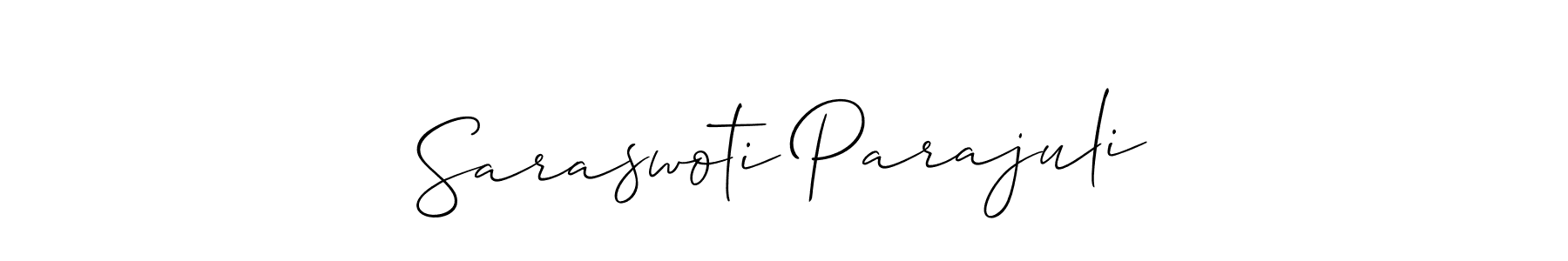 Create a beautiful signature design for name Saraswoti Parajuli. With this signature (Allison_Script) fonts, you can make a handwritten signature for free. Saraswoti Parajuli signature style 2 images and pictures png