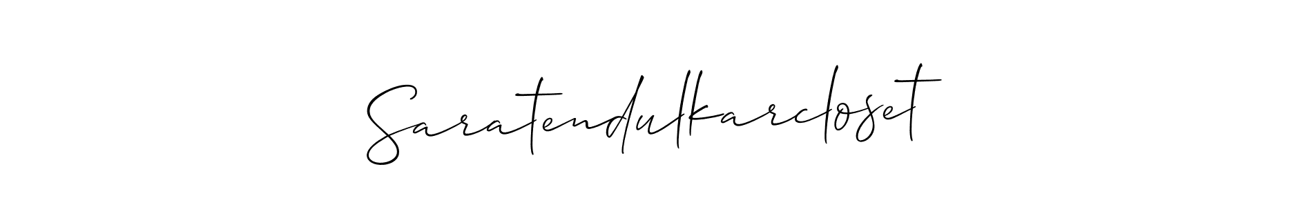 You should practise on your own different ways (Allison_Script) to write your name (Saratendulkarcloset) in signature. don't let someone else do it for you. Saratendulkarcloset signature style 2 images and pictures png