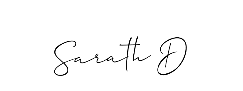 Also we have Sarath D name is the best signature style. Create professional handwritten signature collection using Allison_Script autograph style. Sarath D signature style 2 images and pictures png