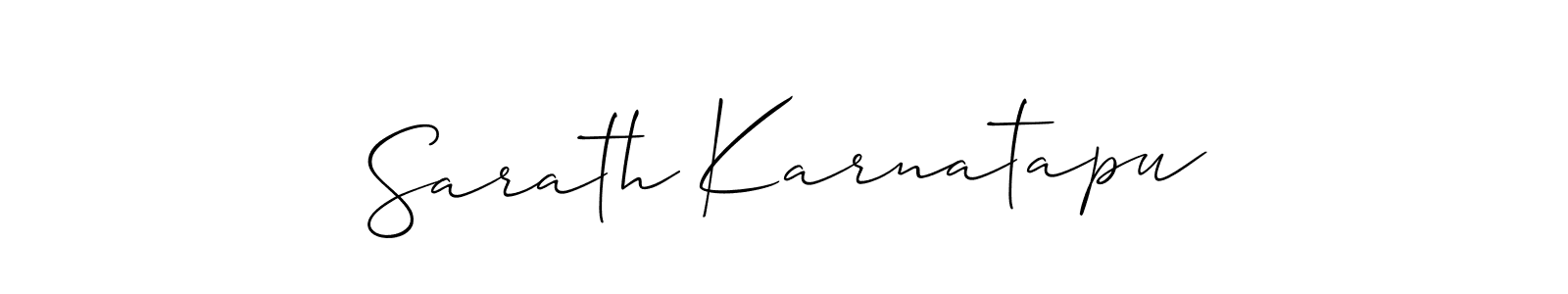 Create a beautiful signature design for name Sarath Karnatapu. With this signature (Allison_Script) fonts, you can make a handwritten signature for free. Sarath Karnatapu signature style 2 images and pictures png