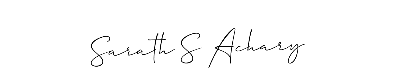 Also we have Sarath S Achary name is the best signature style. Create professional handwritten signature collection using Allison_Script autograph style. Sarath S Achary signature style 2 images and pictures png