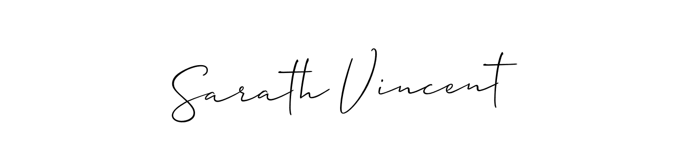 How to make Sarath Vincent name signature. Use Allison_Script style for creating short signs online. This is the latest handwritten sign. Sarath Vincent signature style 2 images and pictures png