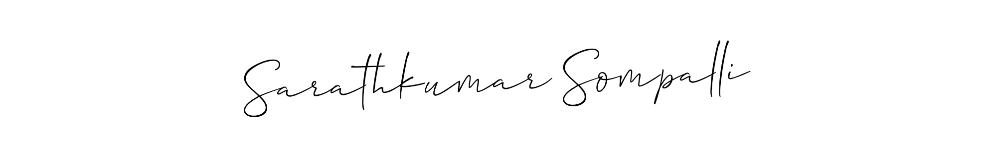 Also You can easily find your signature by using the search form. We will create Sarathkumar Sompalli name handwritten signature images for you free of cost using Allison_Script sign style. Sarathkumar Sompalli signature style 2 images and pictures png