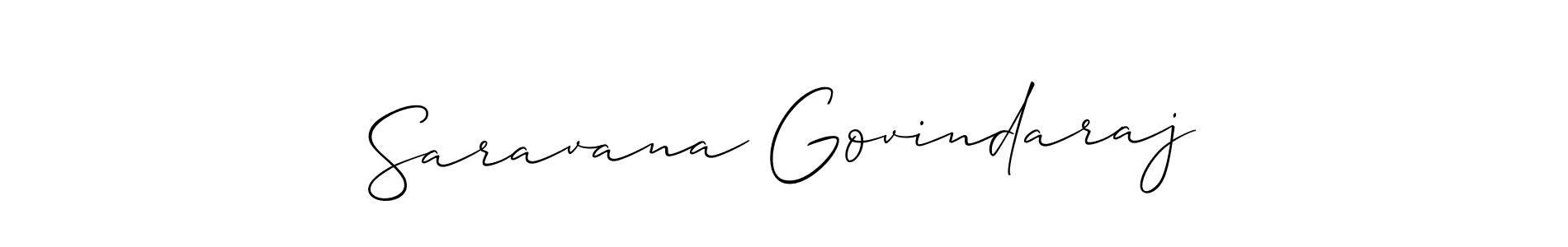 Make a beautiful signature design for name Saravana Govindaraj. With this signature (Allison_Script) style, you can create a handwritten signature for free. Saravana Govindaraj signature style 2 images and pictures png